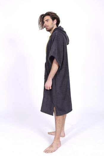 Poncho Surf Cinza Escuro - Tamanho Único - com mangas 2