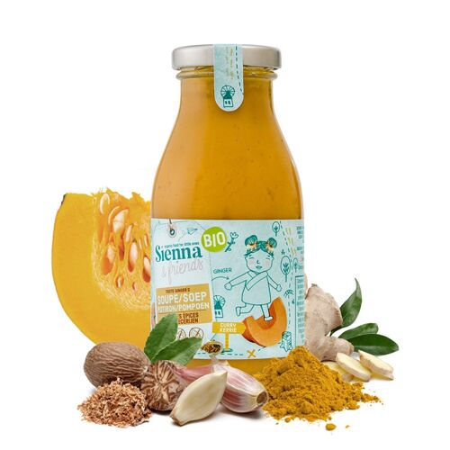 SOUPE BIO POTIRON ET ÉPICES  - SANS SEL AJOUTÉ - 100% VEGAN - DÈS 6MOIS - 260ML