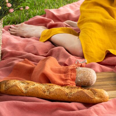 Borsa riutilizzabile per pane e baguette in lino