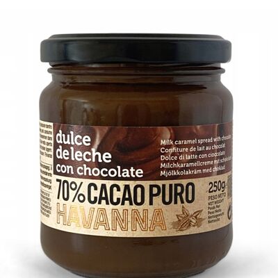 Havanna dulce de leche Cacao Puro 250g: Crema de Postre con Caramelo de Leche