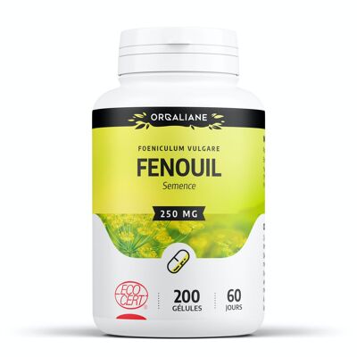 Organic Fennel - 250 mg - 200 capsules