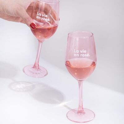 Set bestehend aus zwei Gläsern - La vie en rosé