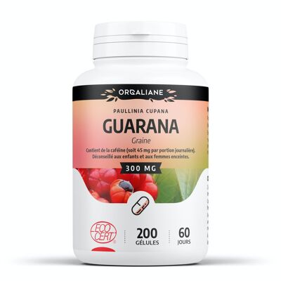 Organic Guarana - 300 mg - 200 capsules