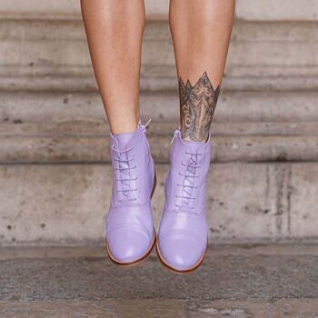 Mama Lilas - Bottines Lilas en Cuir 3