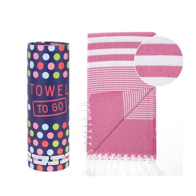 Towel to Go Malibu Hamamtuch Fuchsia, mit Recycelter Geschenkbox