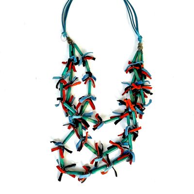 Collier cuir Turquoise