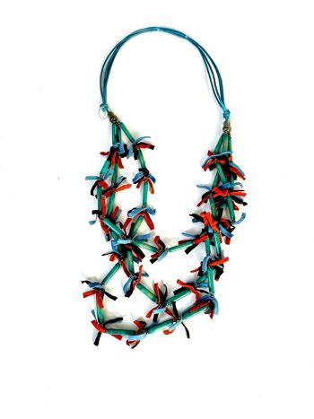 Collier cuir Turquoise