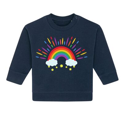 Baby sweater made from organic cotton "Little Rainbow at Night"