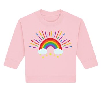 Pull bébé en coton bio "Little Rainbow Cosy Pink" 1