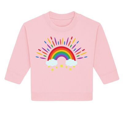 Pull bébé en coton bio "Little Rainbow Cosy Pink"