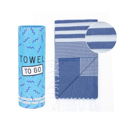 Towel to Go Malibu Hamamtuch Blau, mit Recycelter Geschenkbox