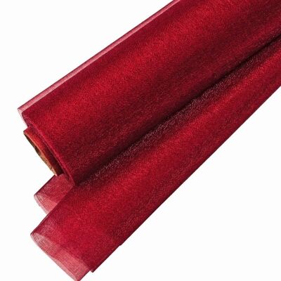 Organza neige 47cm x 10m - Bordeaux