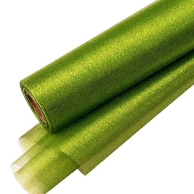 Organza di neve 47cm x 10m - Verde oliva