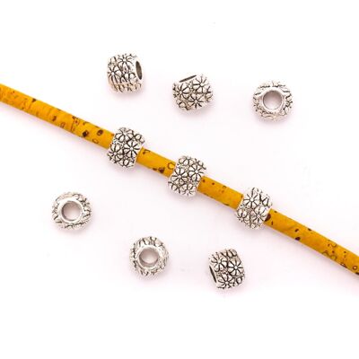 10PCS For 5mm leather antique silver zamak beads, Jewelry supply Findings Components- D-5-5-146
