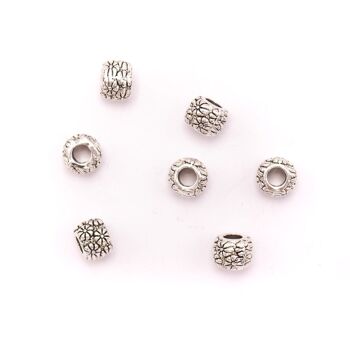 10 pièces pour perles de zamak argent antique en cuir de 5mm, composants de résultats d'approvisionnement en bijoux-D-5-5-146 2