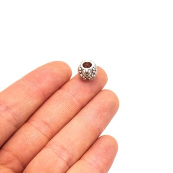 10 pièces pour perles de zamak argent antique en cuir de 5mm, composants de résultats d'approvisionnement en bijoux-D-5-5-146 6