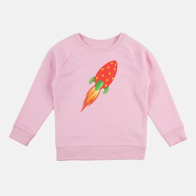 Maglione per bambini in cotone biologico "Strawberry Rockets Forever"