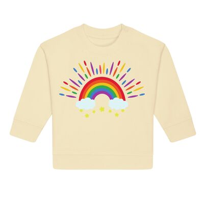 Organic cotton baby sweater "Sunny Little Rainbow"
