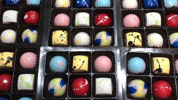 Sélection de 9 pralinés au chocolat Vegan (bonbons). 2