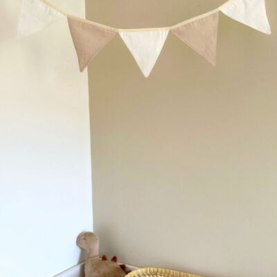 Ecru and beige pennant garland