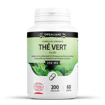 Thé vert Bio - 250 mg - 200 gélules