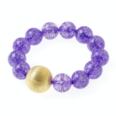 Autumn women's bracelet with crystals and bronze balls