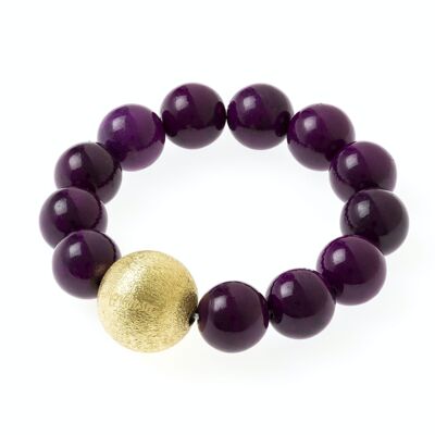 Autumn women's bracelet with natural stones and bronze balls