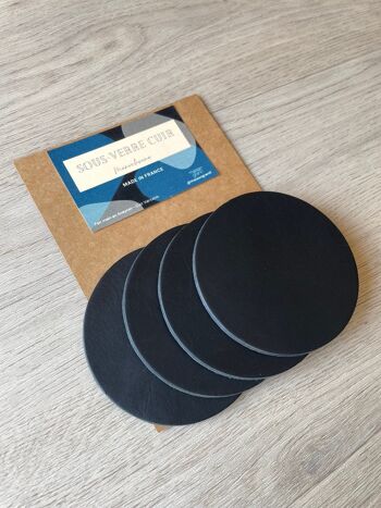 Sous-verres "Monochrome" - Cuir Noir 3