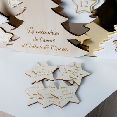Advent calendar vouchers - wooden stars