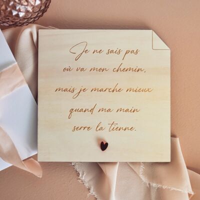 Mot d'amour "Je ne sais pas où va mon chemin..." - Collection Saint Valentin