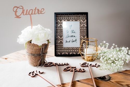 Numéro de table sur pic - topper pour nom de table mariage ou événement