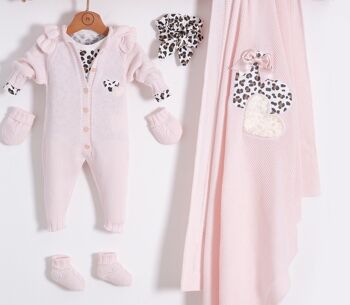 100% Bio 0-3M Baby Knitwear Newborn Leopard Set-6 pièces 2