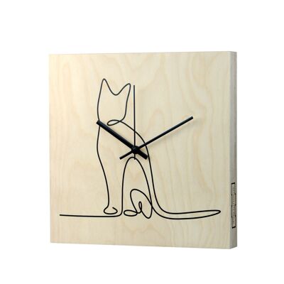 Wall Clock "Woodclock Cat"