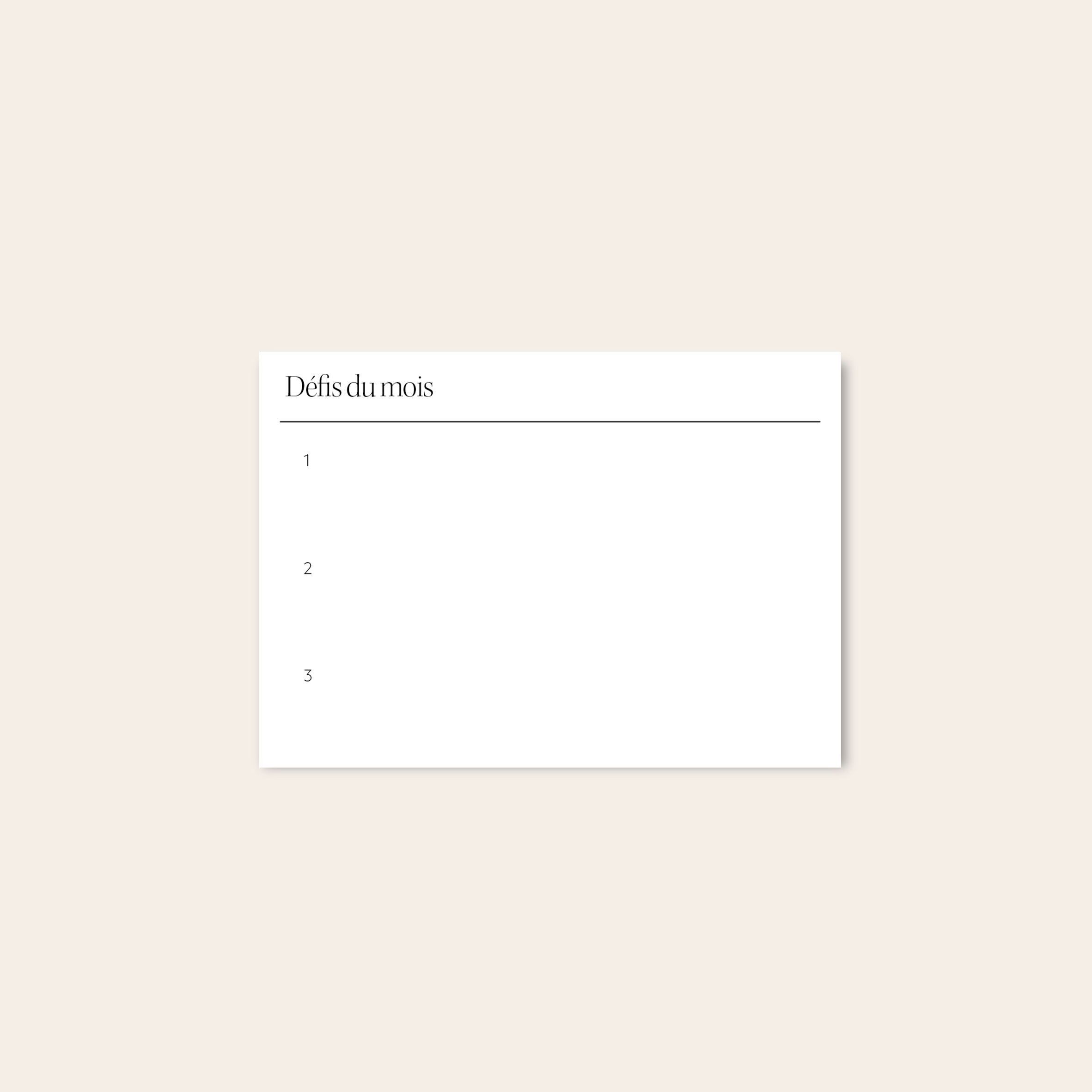 Cartas de desafío del mes