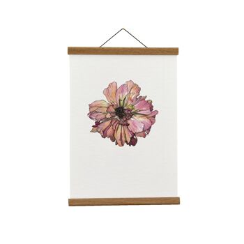 Illustration botanique : Renoncule japonaise A3+ (rose) Giclée Art Print 1