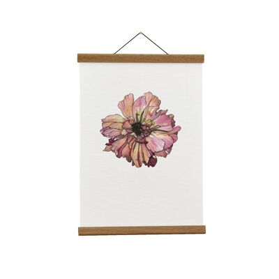 Illustration botanique : Renoncule japonaise A3+ (rose) Giclée Art Print