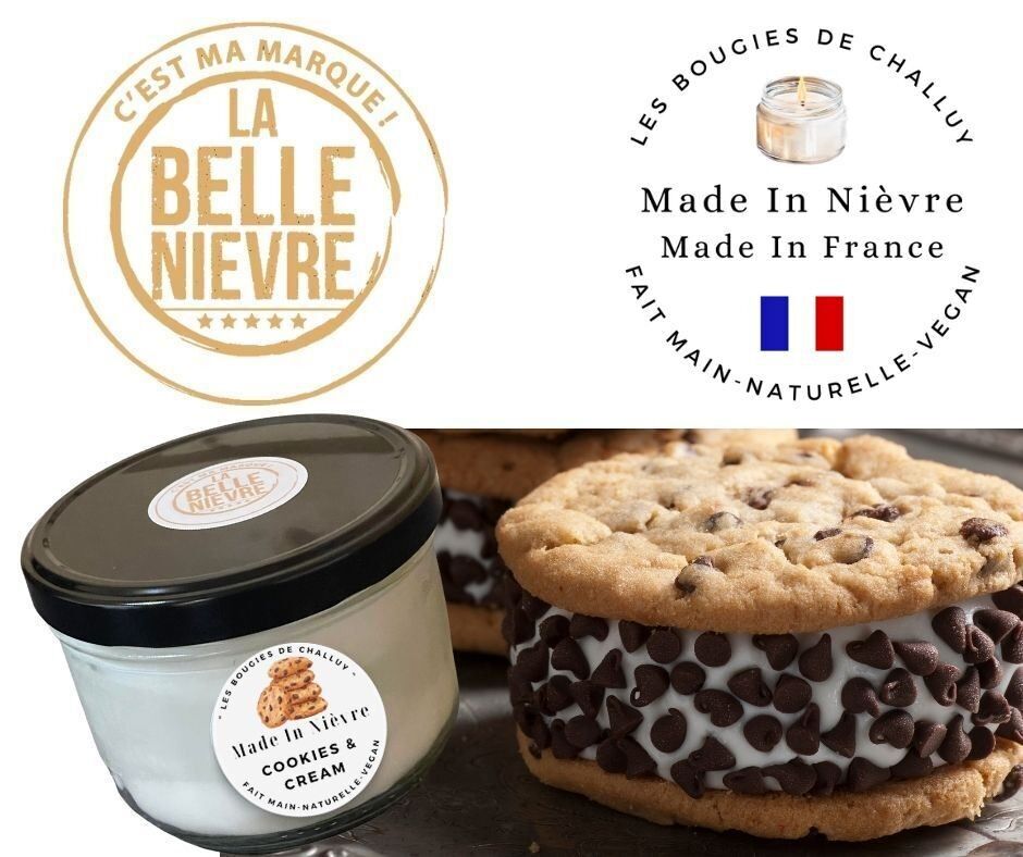 KERZE „COOKIES & CREAM“, HERGESTELLT IN NIEVRE