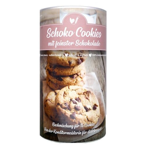 Backmischung Schoko Cookies mit Schokolade
