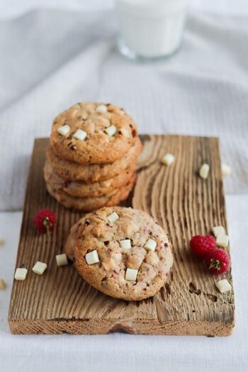 Mélange à pâtisserie biscuits framboise - chocolat blanc 3