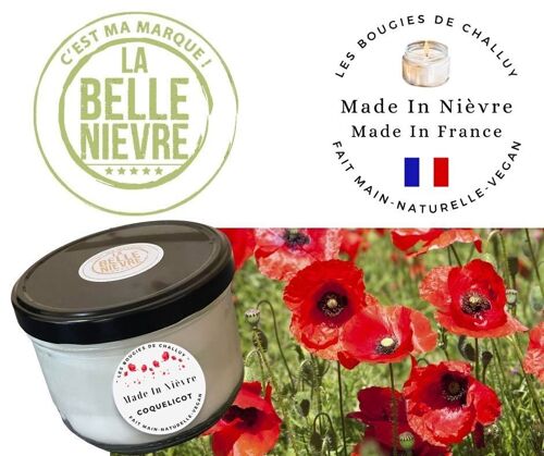BOUGIE "COQUELICOT" MADE IN NIÈVRE