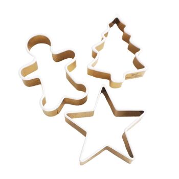 Lot de 3 emporte-pièces Noël avec bord en silicone 5