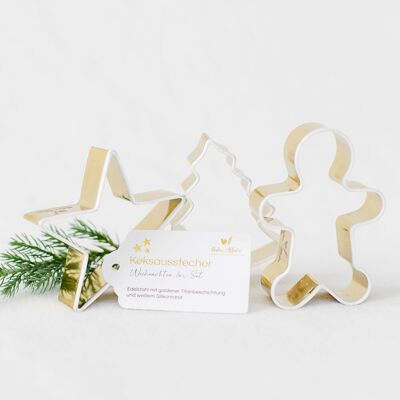 Cookie cutter set of 3 Christmas with silicone edge