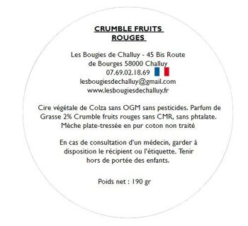BOUGIE "CRUMBLE FRUITS ROUGES" MADE IN NIÈVRE 4