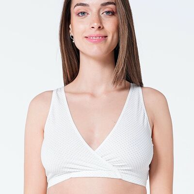 Soutien-gorge d'allaitement croisé à pois