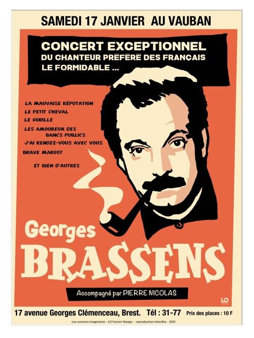 Concerts - Concert Georges Brassens - 30x40