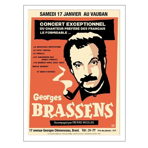 Concerts - Concert Georges Brassens - 50x70