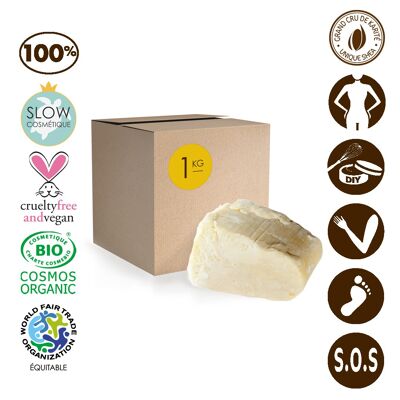 Karethic raw shea butter - fresh, organic and fair - 1 kg