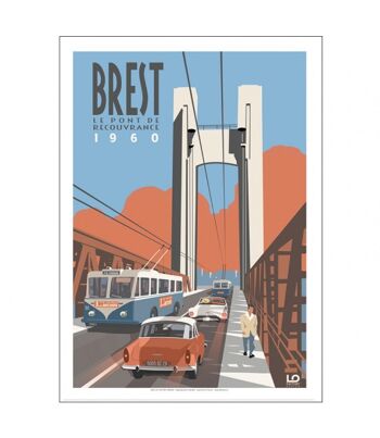 Bretagne - Brest Pont Recouvrance 1960 - 30x40 1
