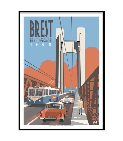 Bretagne - Brest Pont Recouvrance 1960 - 50x70