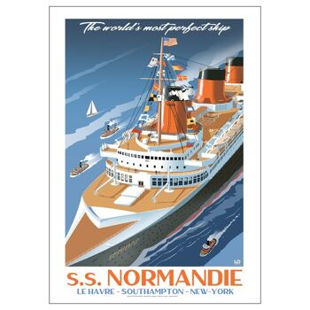Maritime - SS Normandie perfect ship - 30x40 1